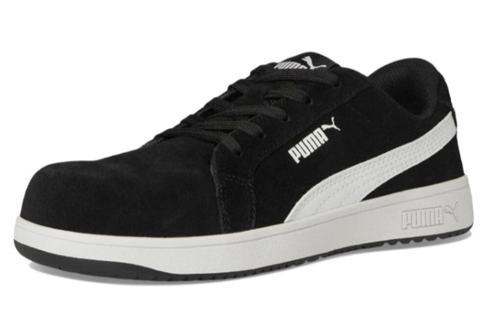 PUMA Womens Iconic Work Sneakers Size 6 Black White SR ASTM EH Composite Toe NIB